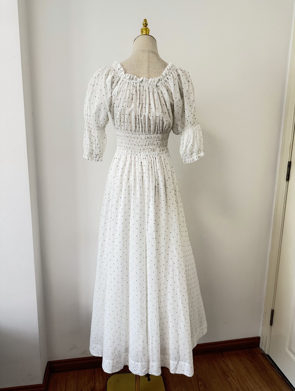 Doen ISCHIA DRESS IN SALT FLOCK DOT - Picture 5 of 12
